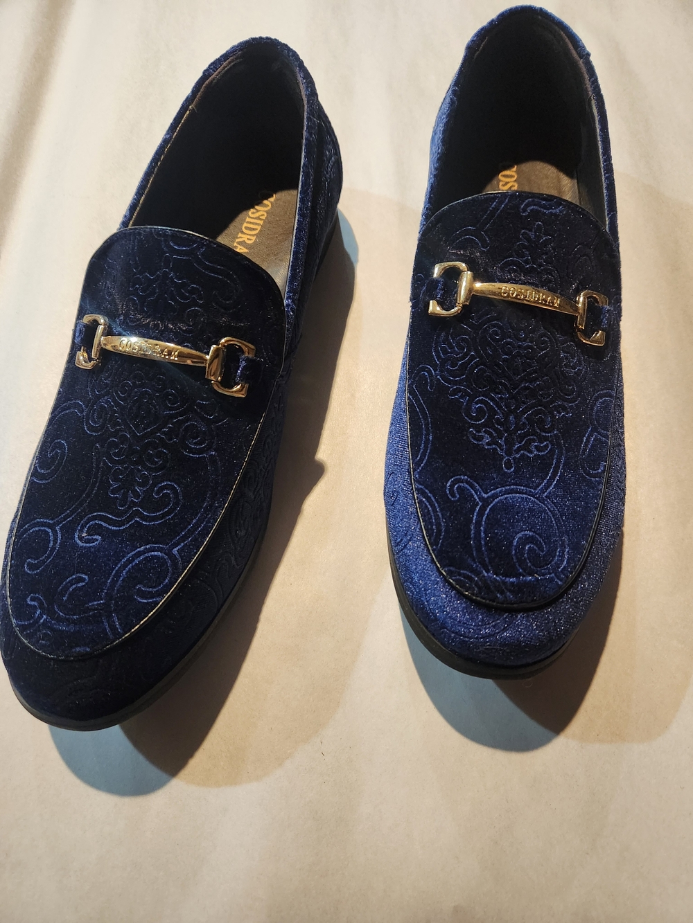 Cosidram Navy Velvet Shoes Loafers - Men's Dress Slip-Ons New 10.5